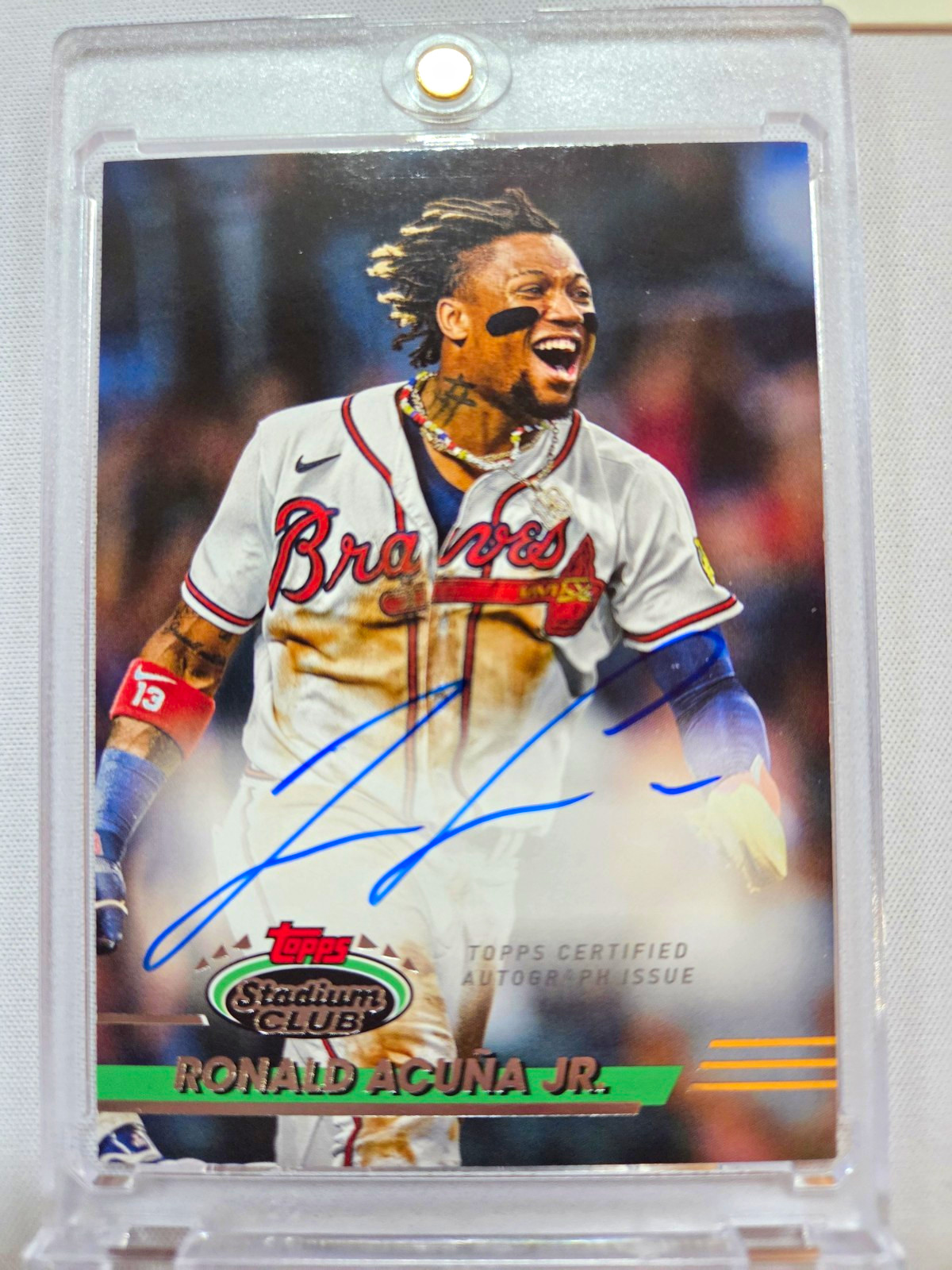 Topps 2024 Stadium Club Autograph Ronald Acuña Jr. Design Variation /25 #DVA-RA Topps 2024 Stadium Club Autograph Ronald Acuña Jr. Design Variation /25 #DVA-RA
