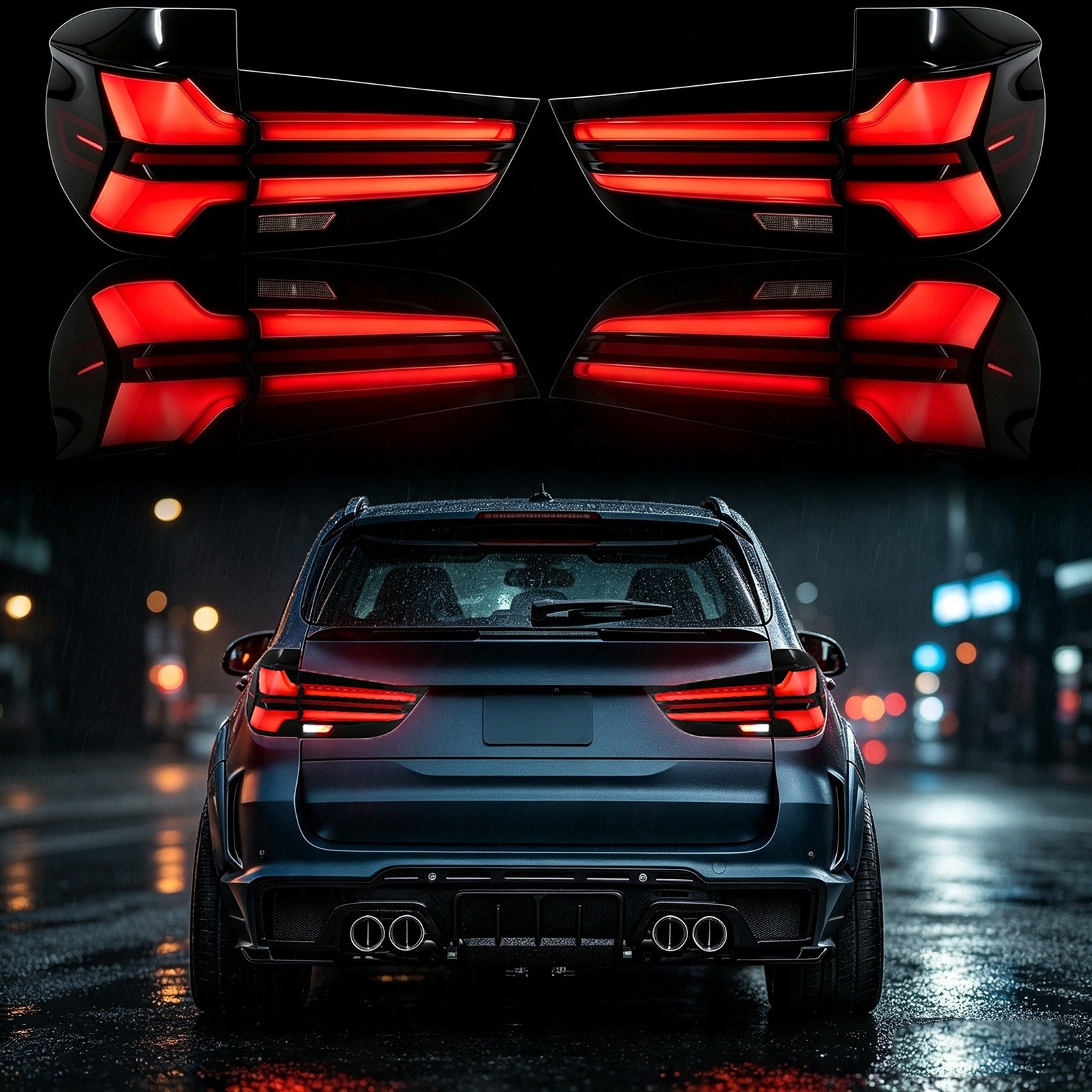 FULL LED SMOKED Sequential Tail Lights For BMW X5 F15 2014-2018 Rear Lamps LH+RH