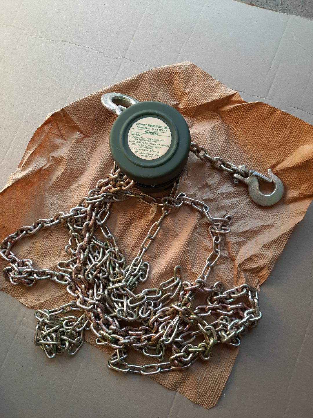 NOS SPARE TIRE CHAIN HOIST MILITARY 12301088