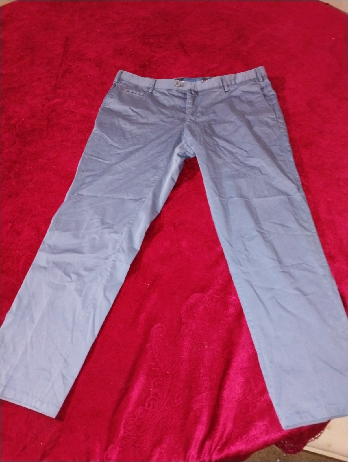 Isaia Mens Modern Pants 38X30 Blue