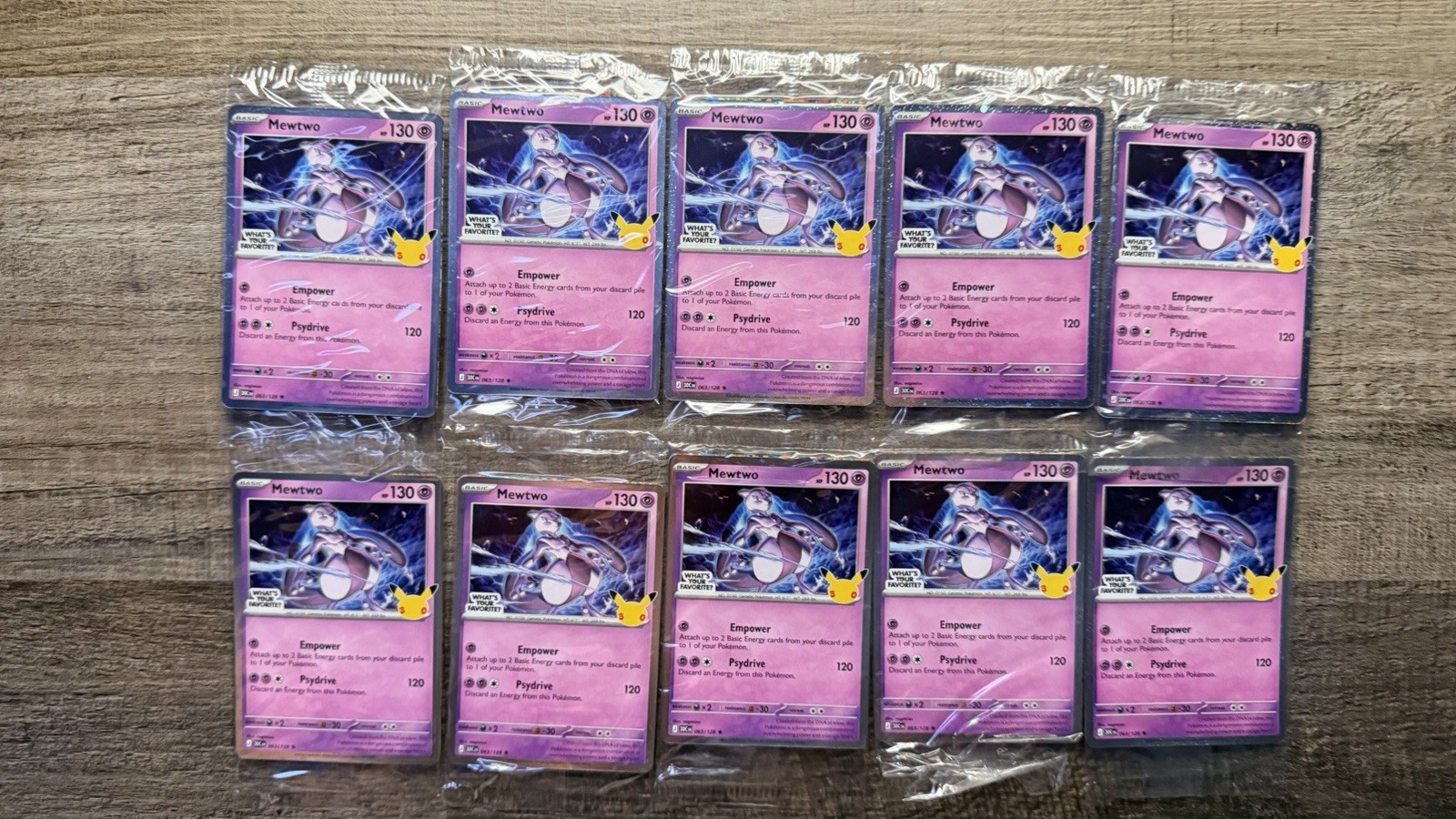 10x Pokemon TCG 30th Anniversary Target Promo Mewtwo 063/128 Sealed Card Lot NEW