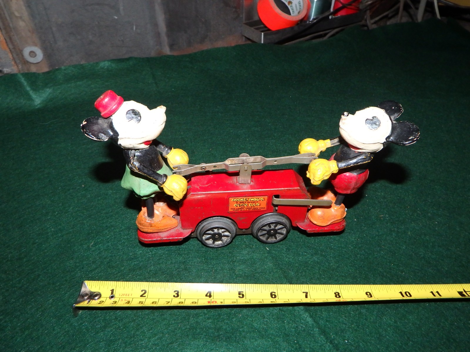 Lionel Mickey Mouse Handcar, REAL antique from the 1930\'s.  Amost 100 years old