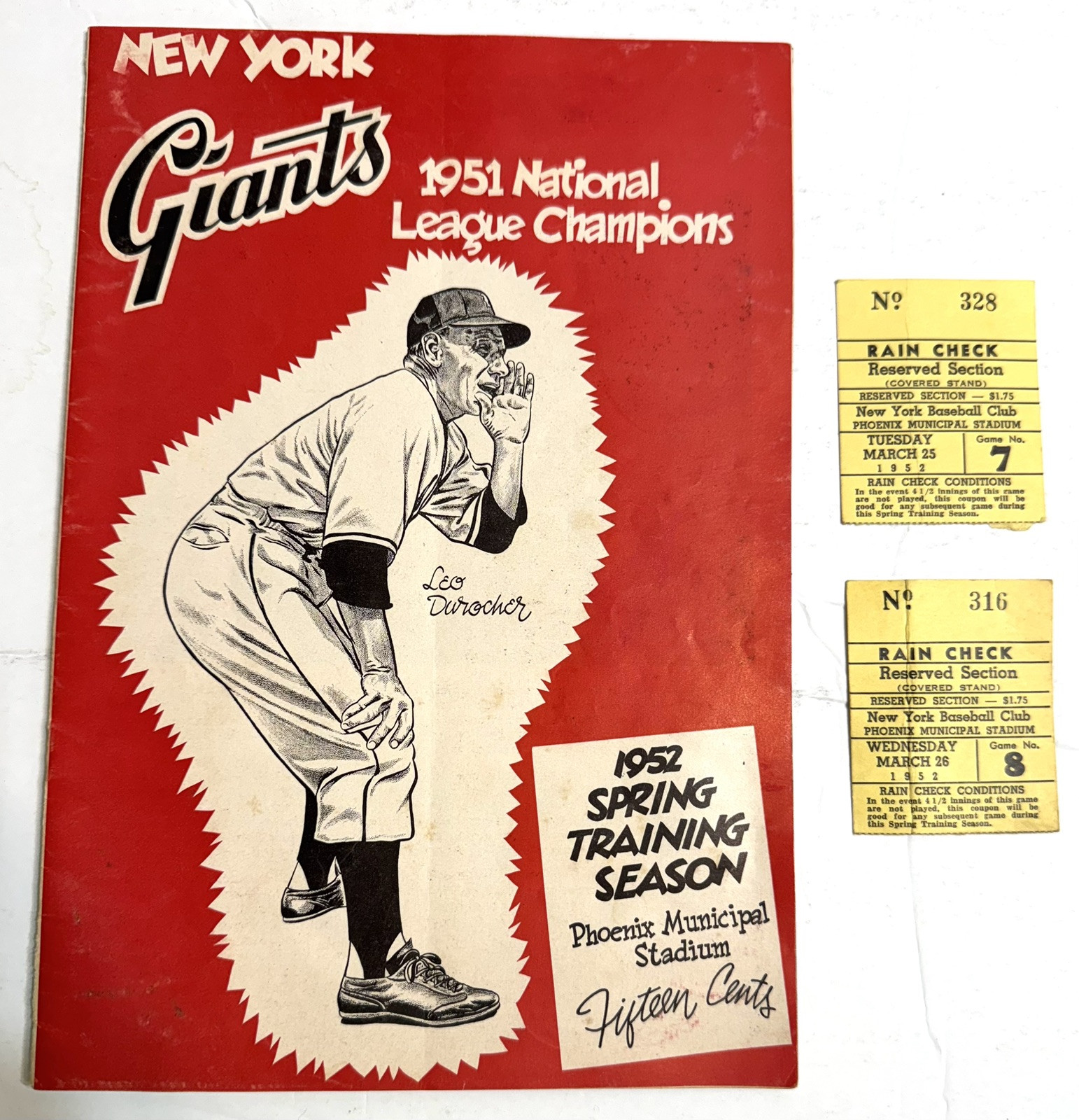 Vtg 1952 New York Giants Exhibition Game Program 2 Game Tickets Vs Chicago Cubs Vtg 1952 New York Giants Exhibition Game Program 2 Game Tickets Vs Chicago Cubs