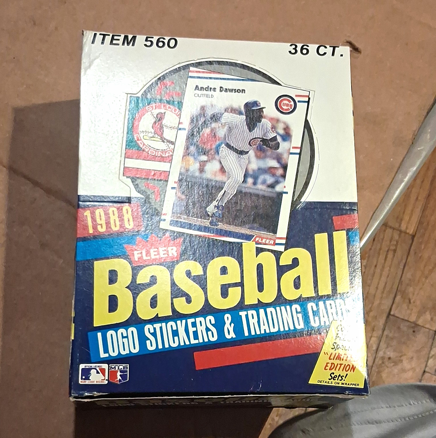 Fleer 1988 MLB Baseball Logo Stickers & Trading Cards Box 36 Cards Limited Ed Fleer 1988 MLB Baseball Logo Stickers & Trading Cards Box 36 Cards Limited Ed
