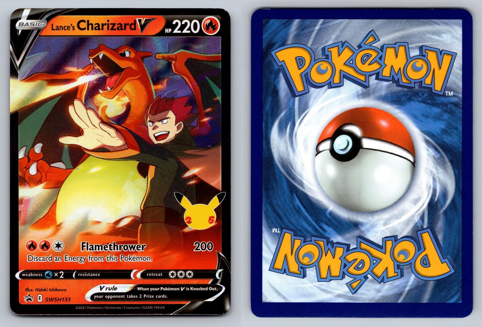 Lance's Charizard V SWSH133 Holo Promo Sword & Shield Promo Pokemon NM Lance's Charizard V SWSH133 Holo Promo Sword & Shield Promo Pokemon NM