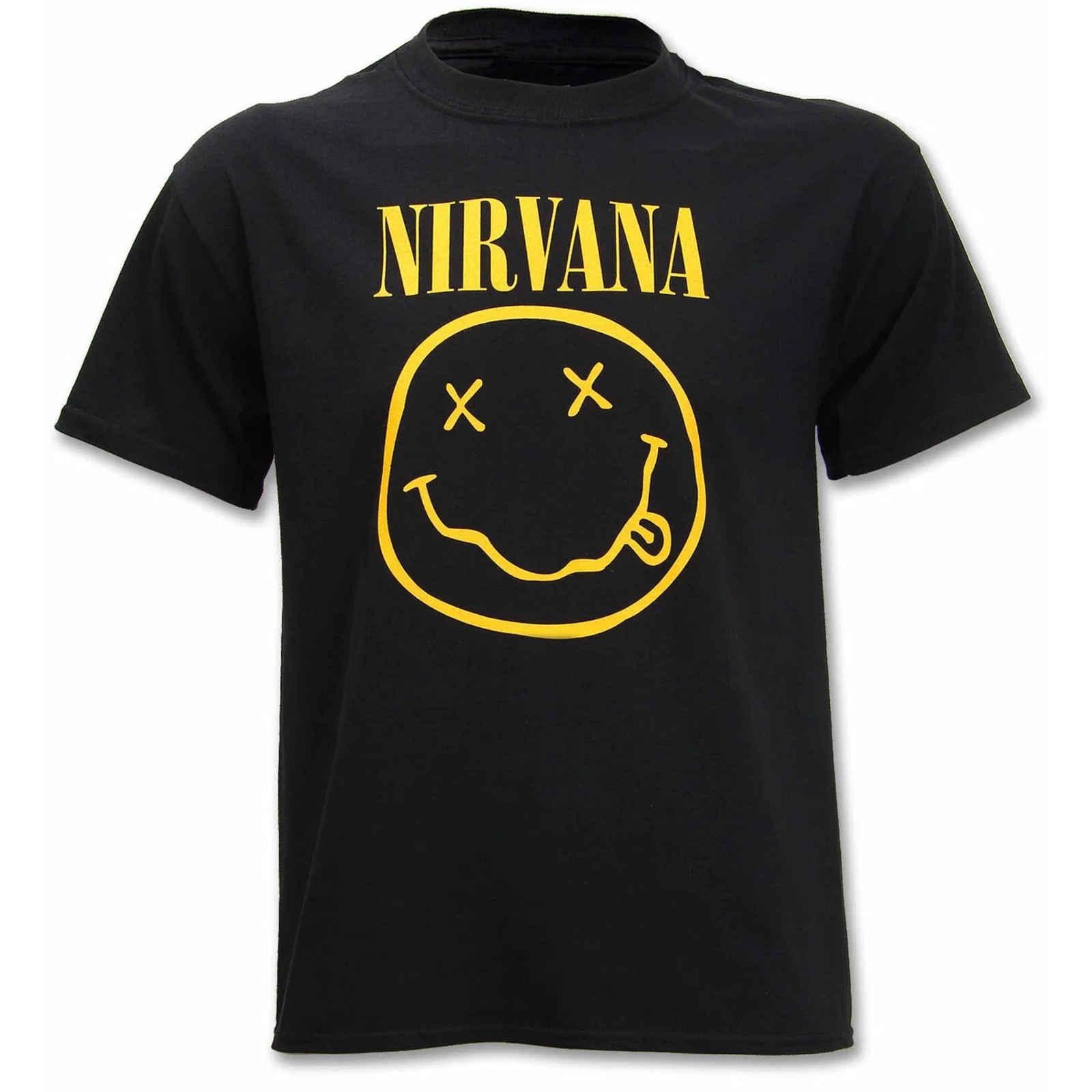 Official Nirvana T Shirt Happy Face Smile Black S-5XL FREESHIPS Official Nirvana T Shirt Happy Face Smile Black S-5XL FREESHIPS