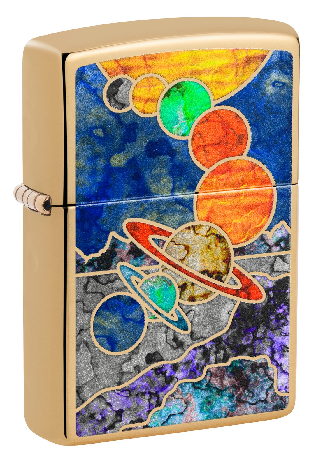 Zippo Fusion Space High Polish Brass Windproof Pocket Lighter, 254B-088354 Zippo Fusion Space High Polish Brass Windproof Pocket Lighter, 254B-088354