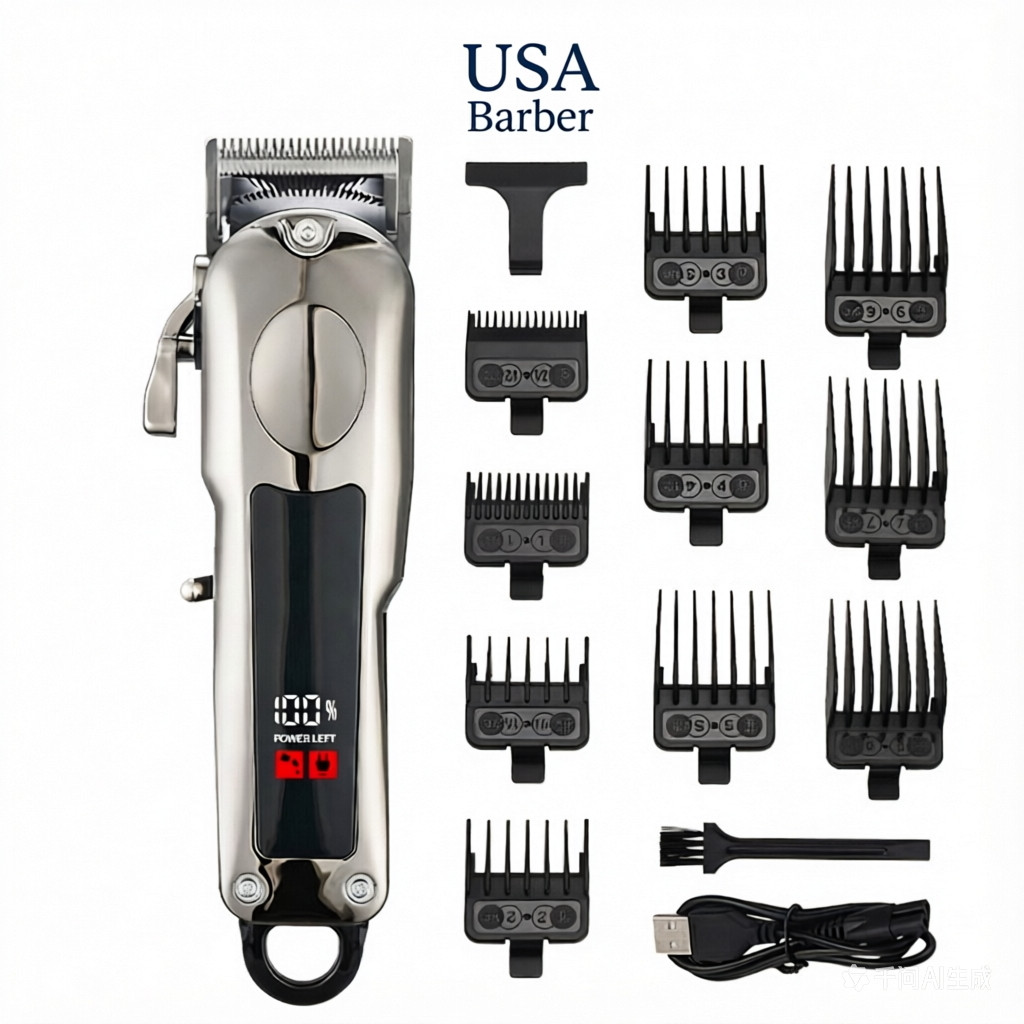 Professional Hair Clippers Trimmer Mens Barber Hair Cutting kit Machine Cordless