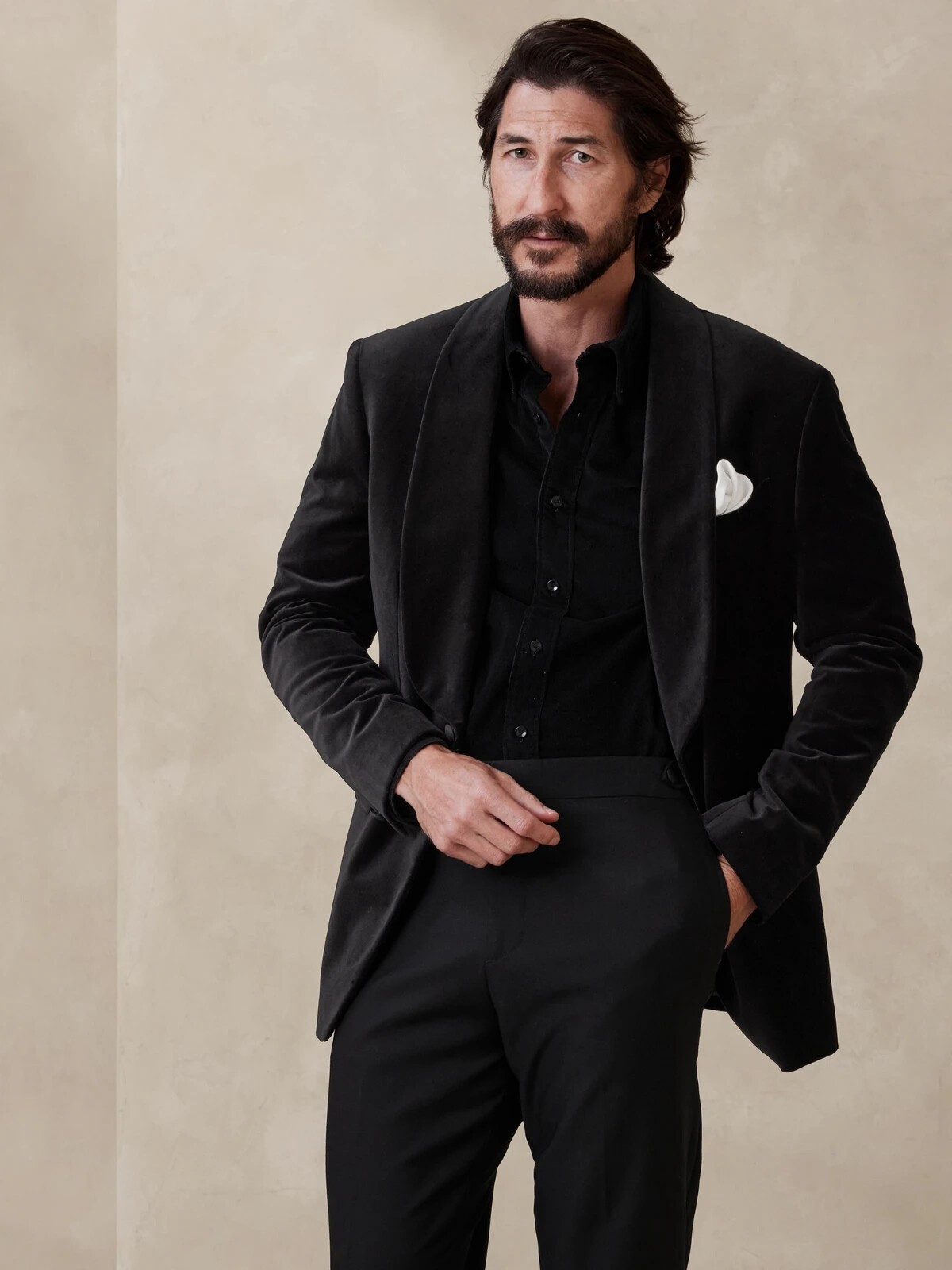 BANANA REPUBLIC BLACK NORTE VELVET TUXEDO SUIT JACKET , SIZE 46L #734281 NEW BANANA REPUBLIC BLACK NORTE VELVET TUXEDO SUIT JACKET , SIZE 46L #734281 NEW