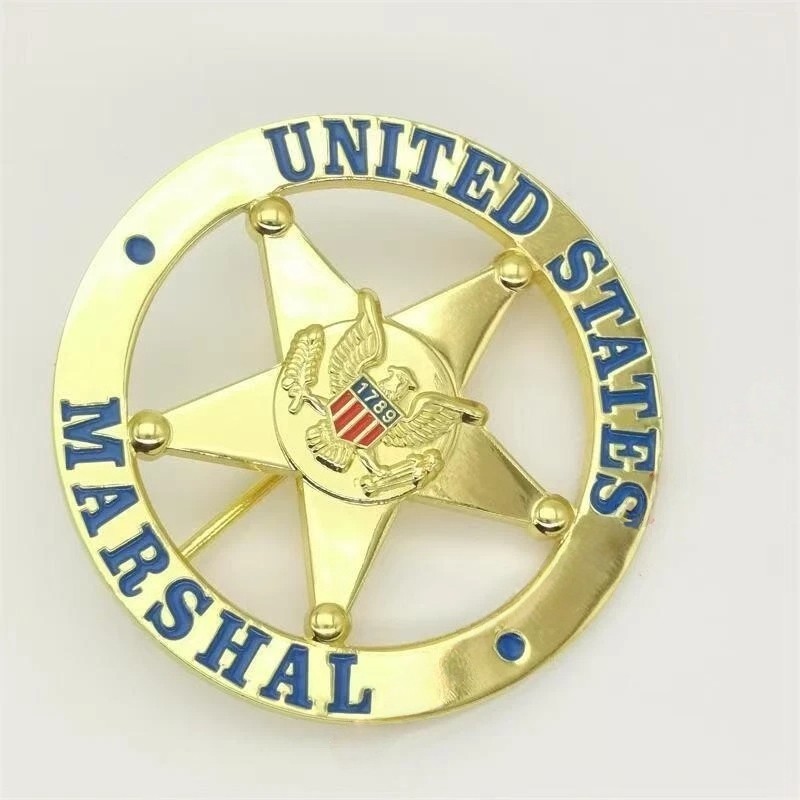 Brand NEW U.S. badge Collection Product Marshal Gold Movie prop