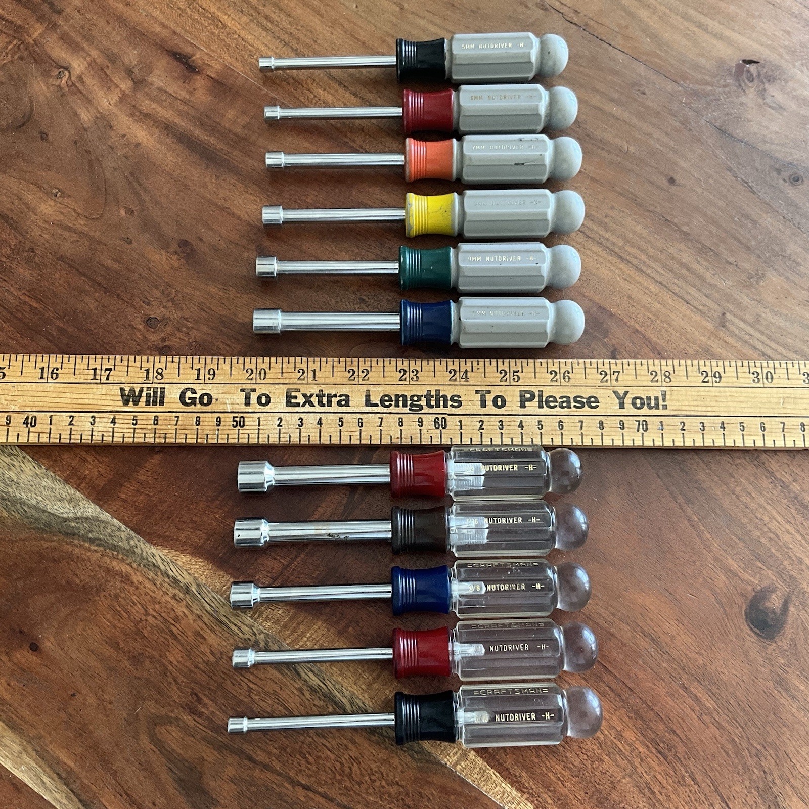 Vintage Craftsman 11pc SAE & Metric Nut Driver Set Made in USA