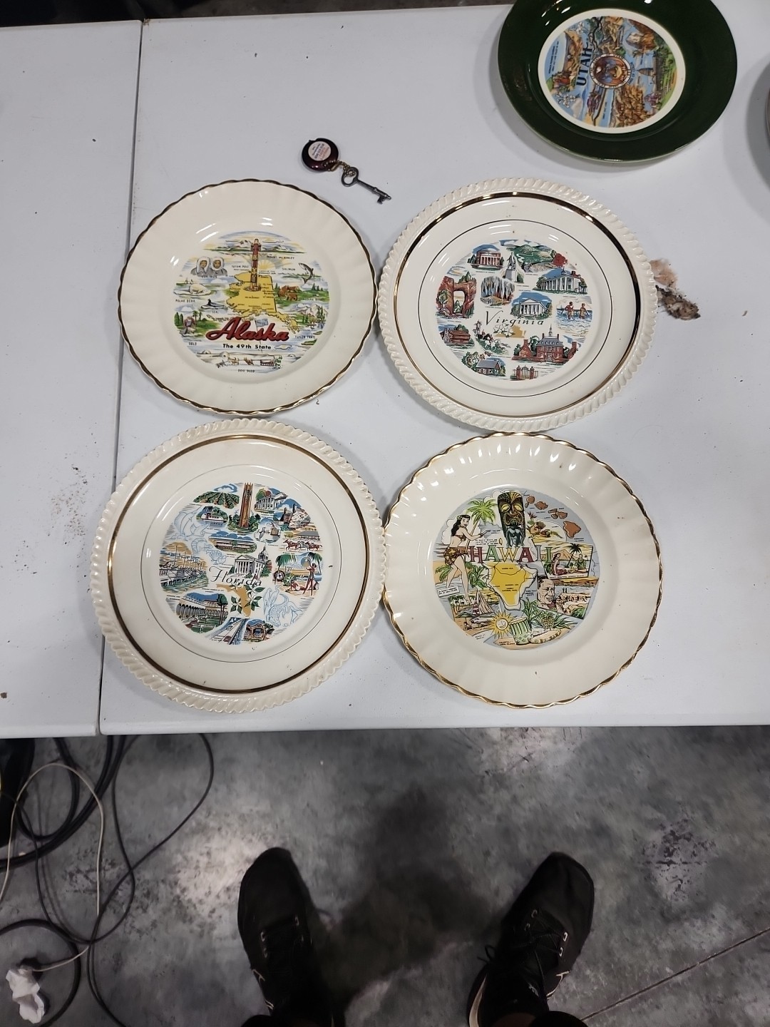 Dominion State Historic Locations Commemorative Collectors Plates 4 Set 10.25