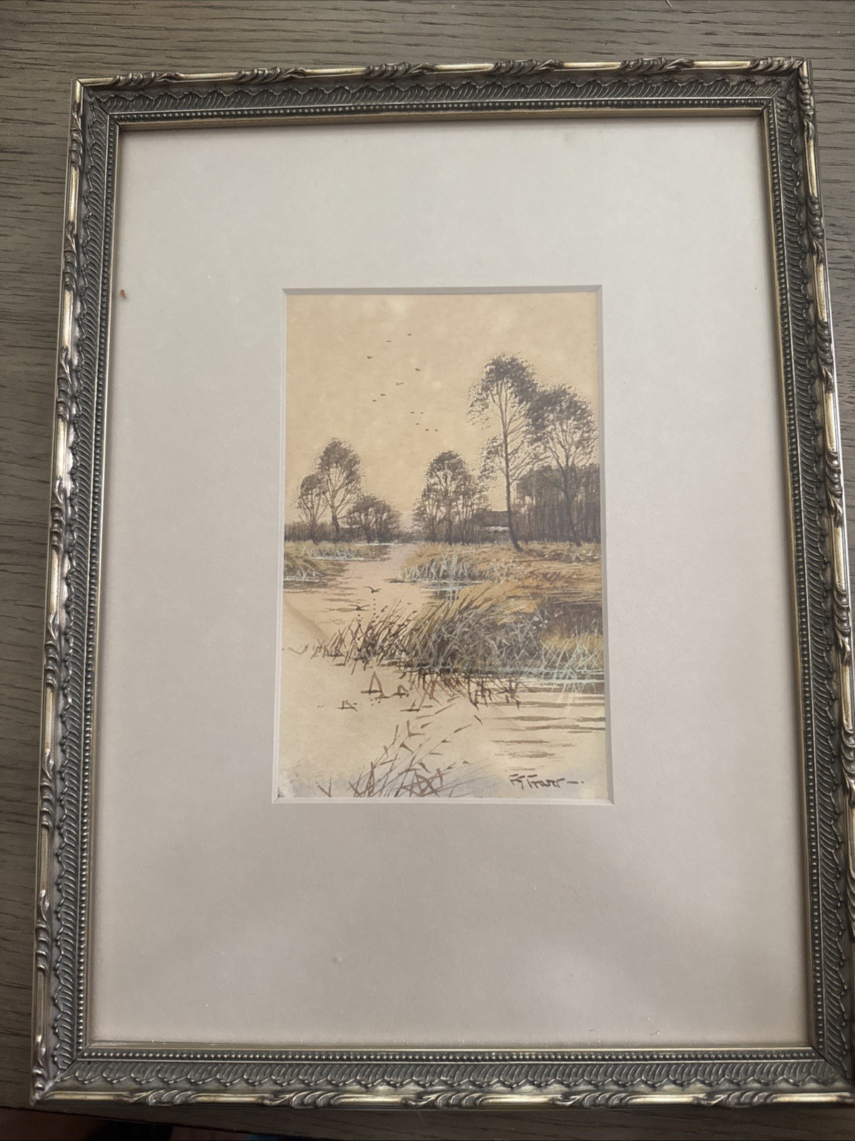 Francis Gordon Fraser Antique Watercolor Landscape Painting - Framed UV Glass
