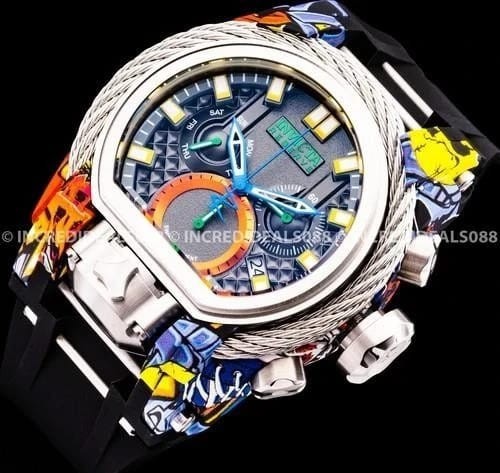 invicta Reserve Bolt Zeus Magnum Graffiti Black Dial Swiss Mvt Watch 52mm New invicta Reserve Bolt Zeus Magnum Graffiti Black Dial Swiss Mvt Watch 52mm New