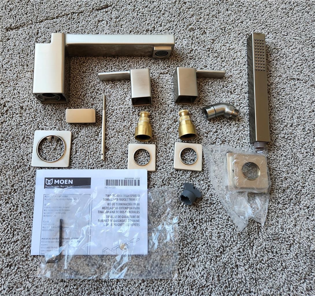 Moen TS914BN 90 Degree Roman Faucet Trim w/Hand Shower Brushed Nickel - READ