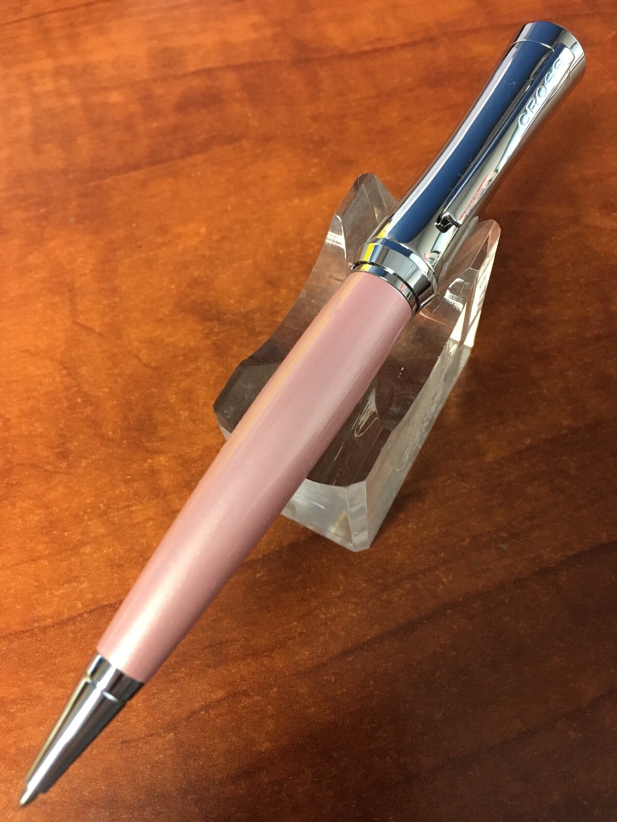 Cross Parasol Chrome and Pink Twist Ballpoint Pen Cross Parasol Chrome and Pink Twist Ballpoint Pen