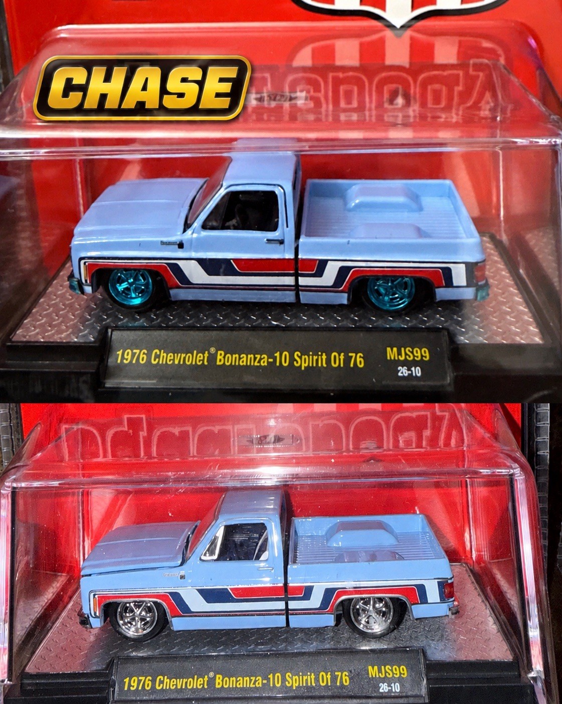 M2 Machines MiJo CHASE Spirit of 76 1976 Chevy Bonanza-10 1:64 Diecast Lot of 2 M2 Machines MiJo CHASE Spirit of 76 1976 Chevy Bonanza-10 1:64 Diecast Lot of 2