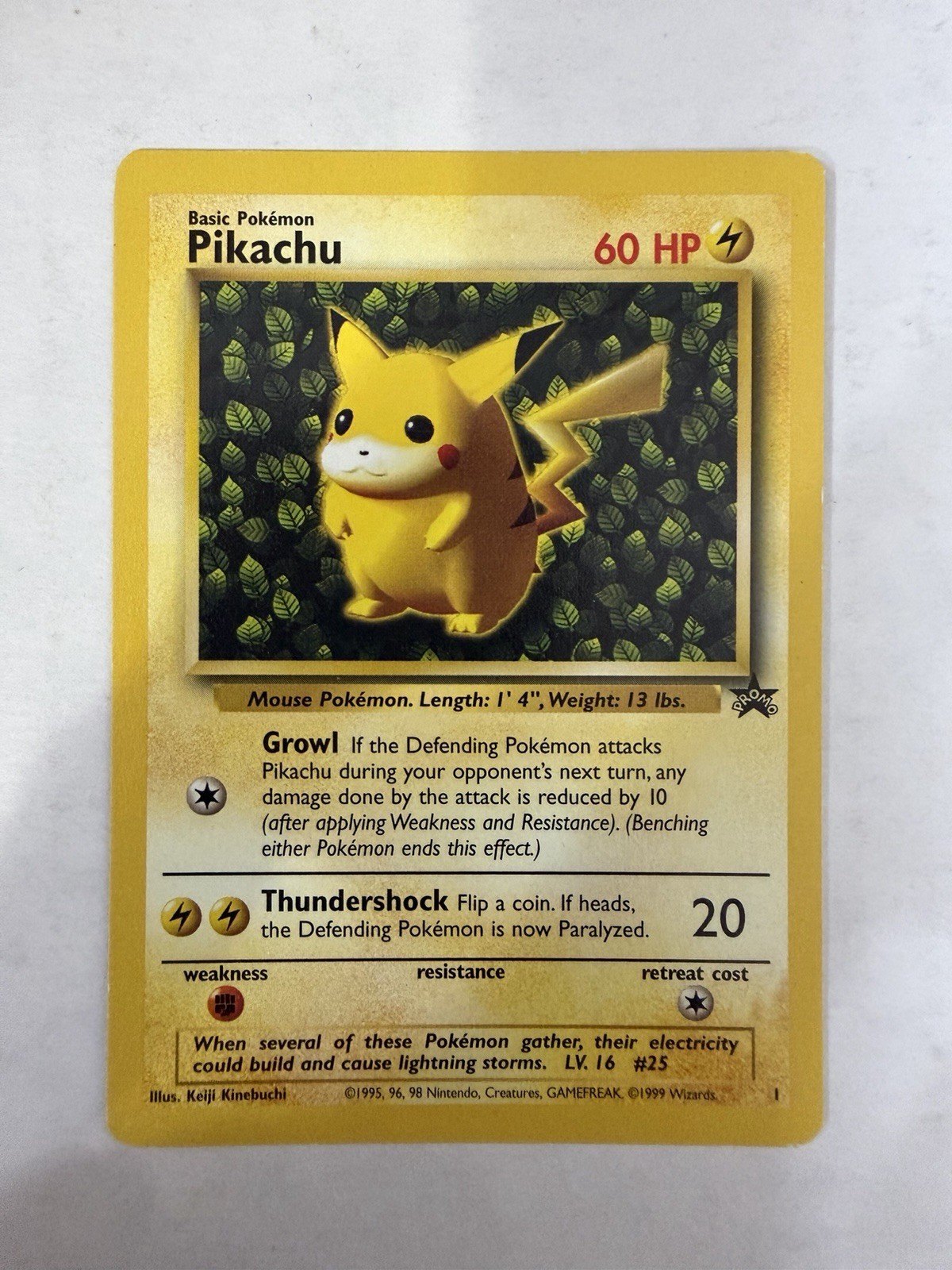 Pokemon Ivy Pikachu #1 Black Star League Promo 1999 WOTC Played