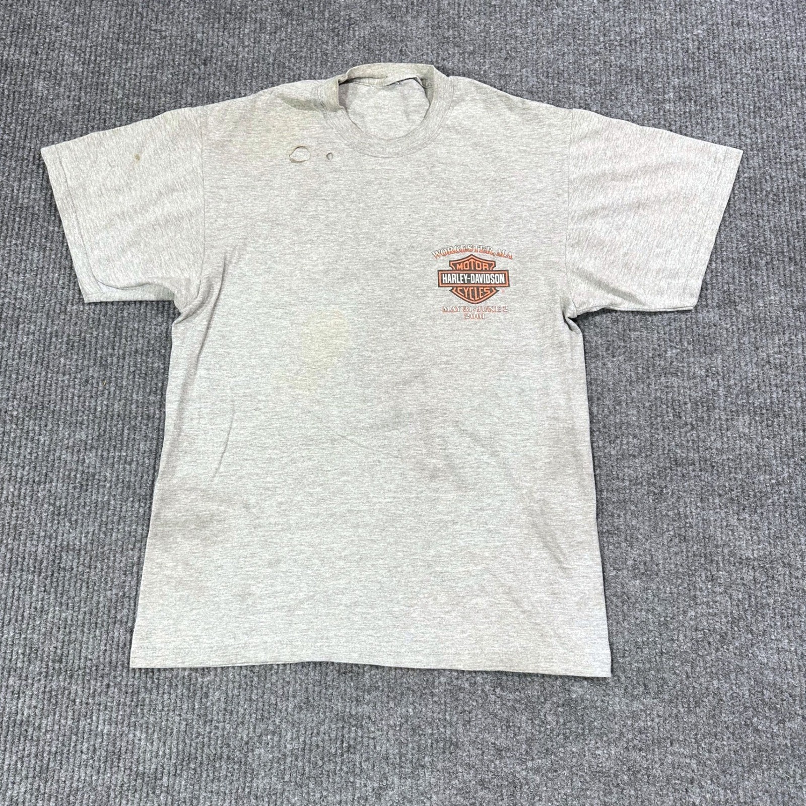Vintage Harley Davidson T-Shirt Mens Medium Distressed Thrashed Biker Y2K 2000s