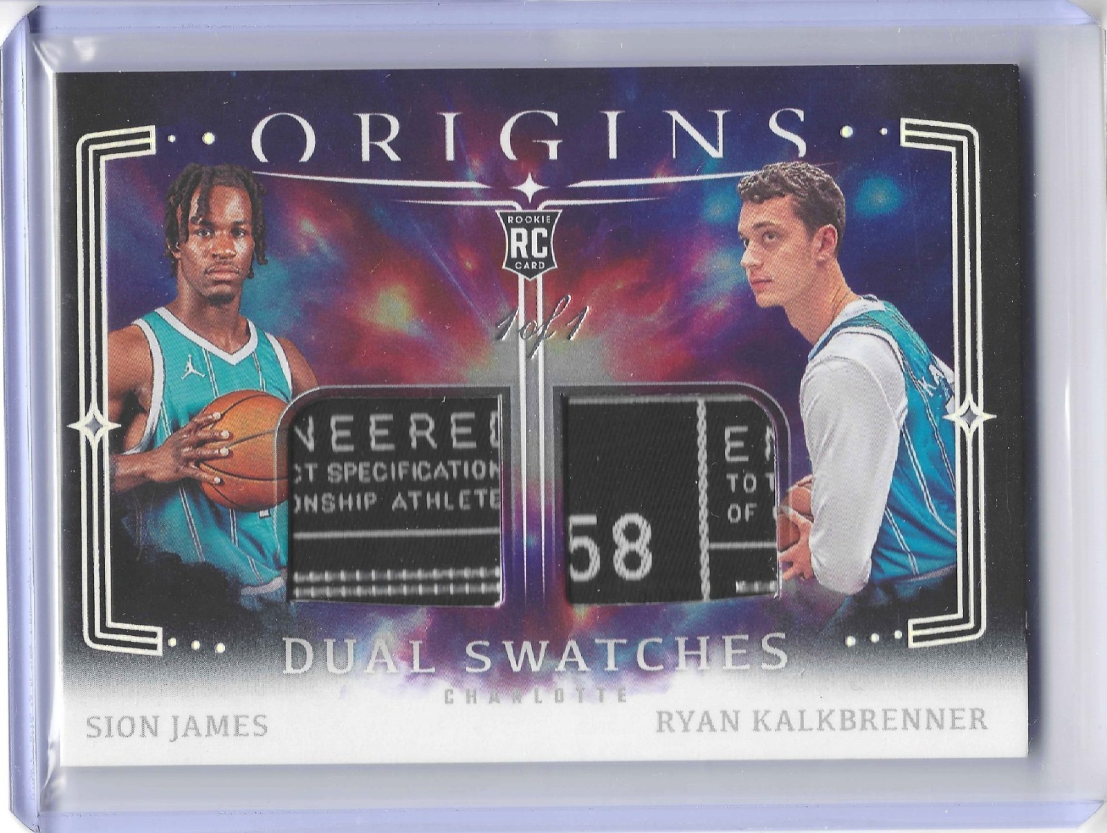 2025-26 Panini Origins Sion James / Ryan Kalkbrenner Dual Swatches 1/1