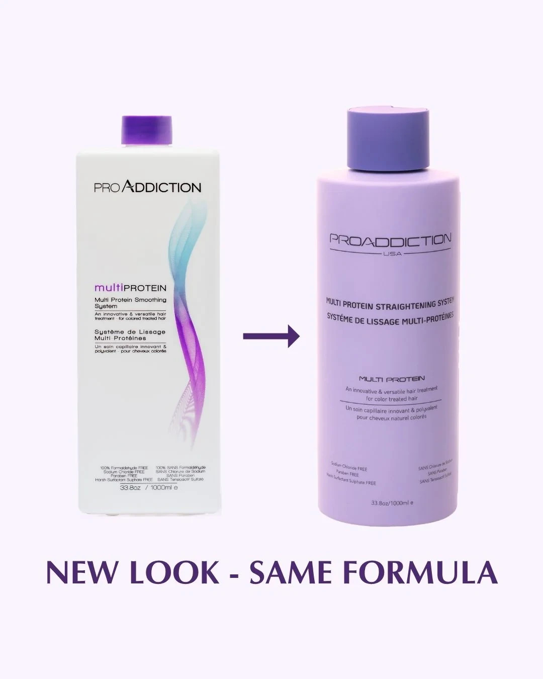 PRO ADDICTION Multi-Protein Straightening Smoothing System PURPLE 33.8oz 1000ml