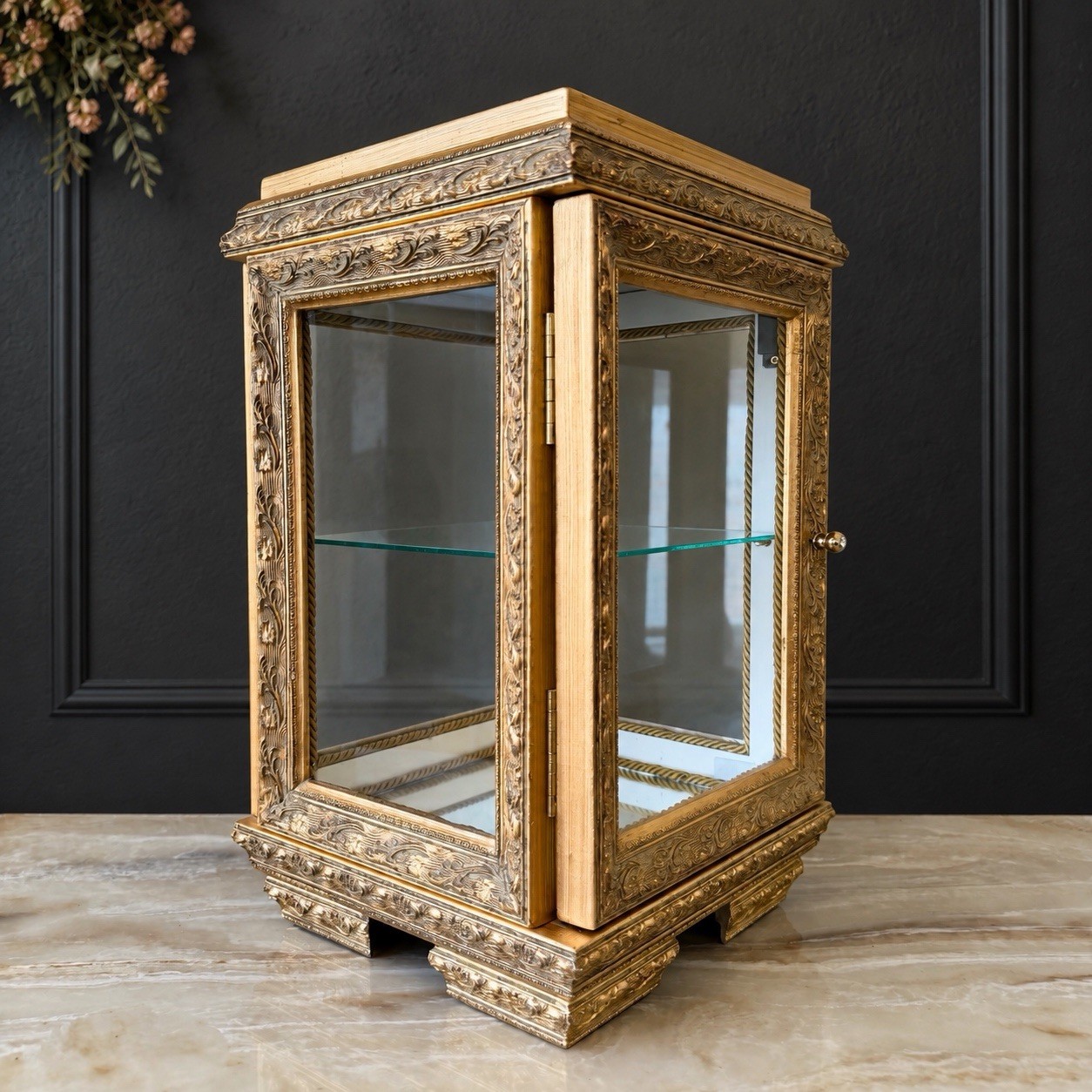 Vintage Italian Rococo Style Diminutive Display Case