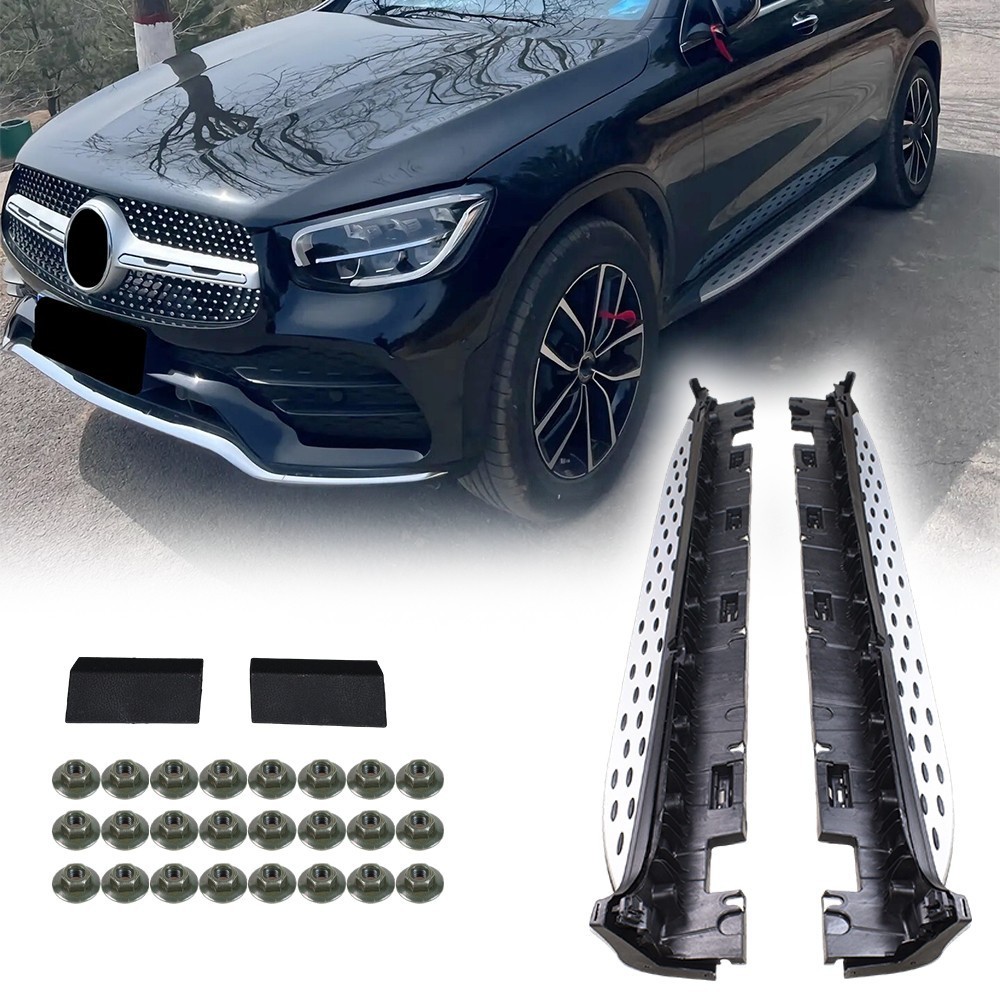 For 2016-2022 Mercedes-Benz X253 GLC Running Boards Side Step Nerf Bars Pair