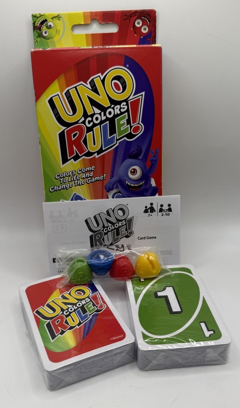 UNO Colors Rule Card Game Mattel DWV64 2017 New Open Box Sealed Cards Complete