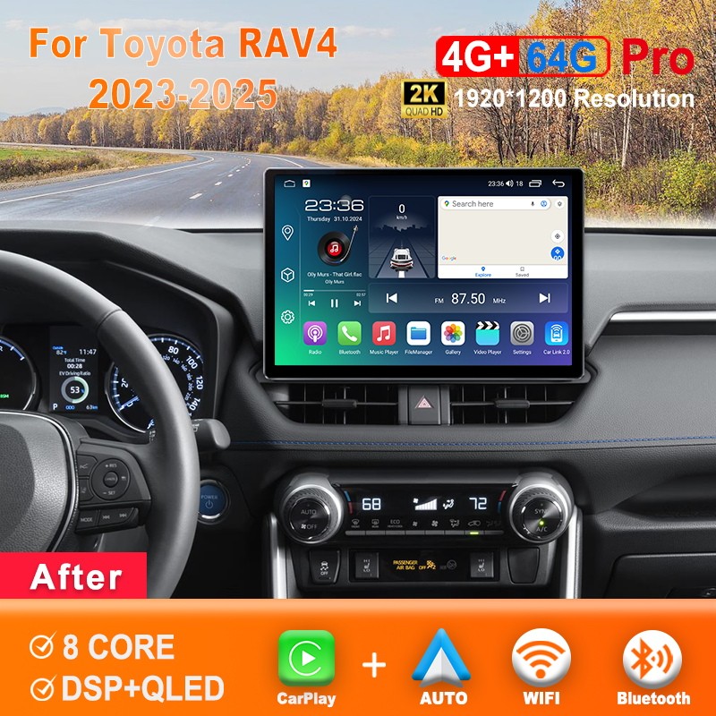 12.5\'\' 2K Screen For Toyota RAV4 2023-2025 Android Radio Carplay Android Auto BT 12.5\'\' 2K Screen For Toyota RAV4 2023-2025 Android Radio Carplay Android Auto BT