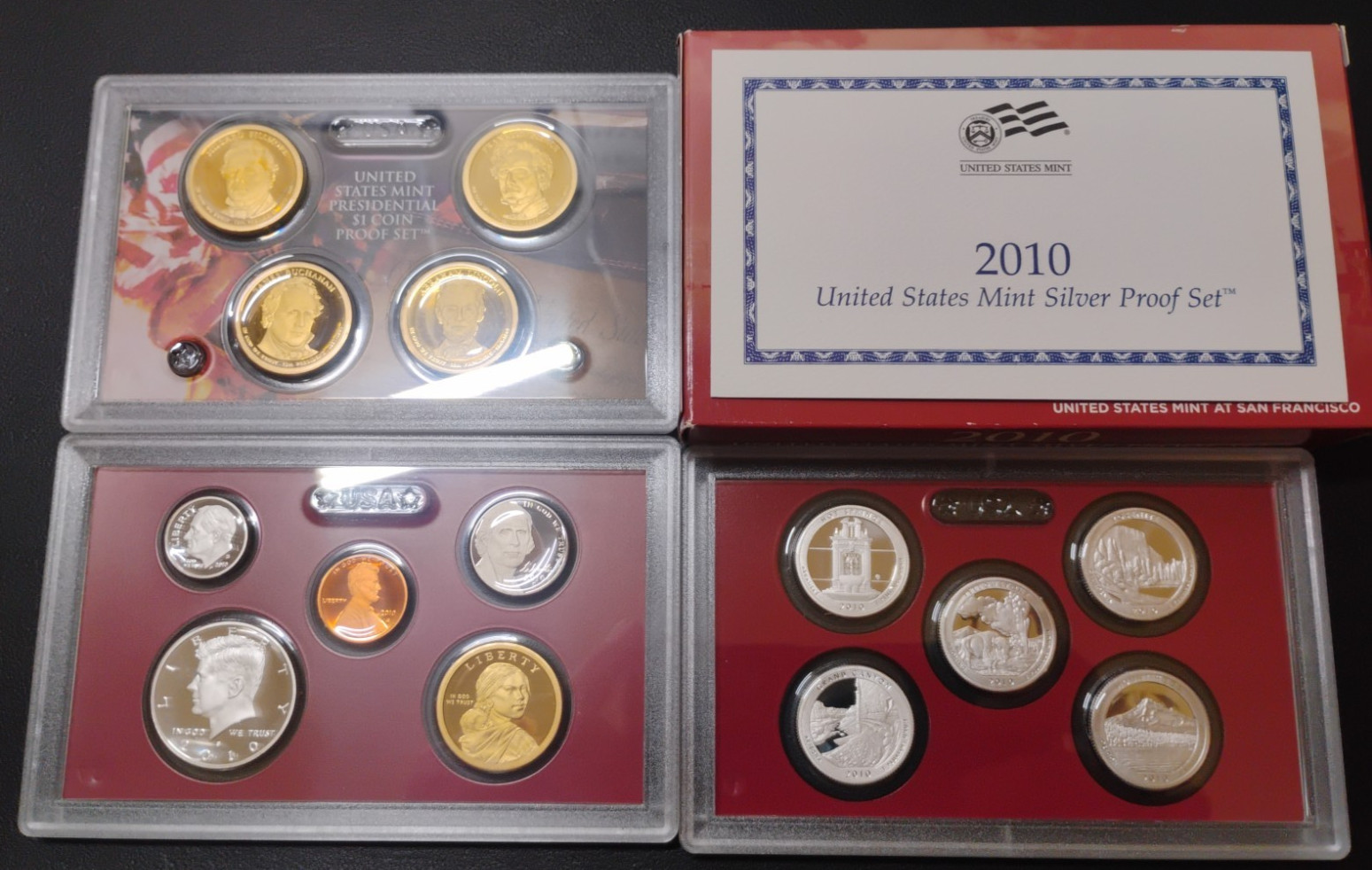 2010-S Silver Proof Set w/  COA & Box, 14 Coins, 90% Silver, US Mint