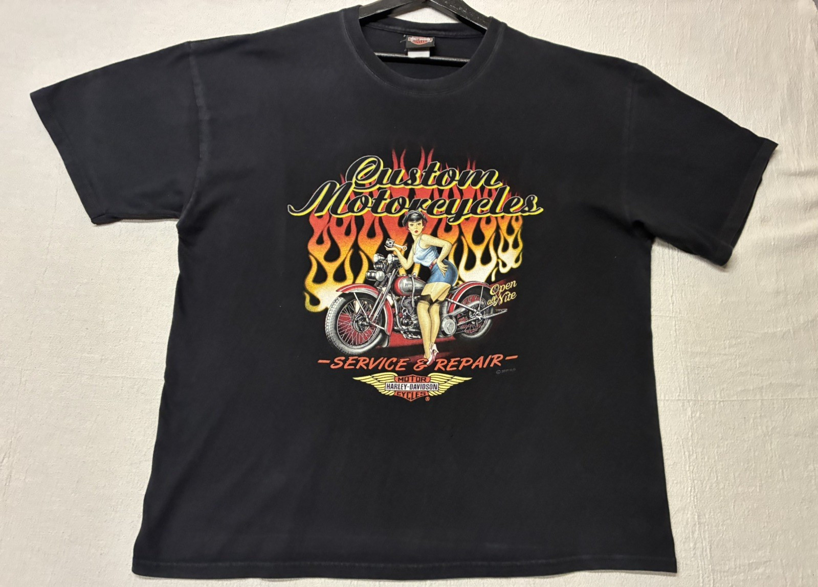 Vintage Harley Davidson T-Shirt Mens XL Grey Short Sleeve Big Swamp Alabama