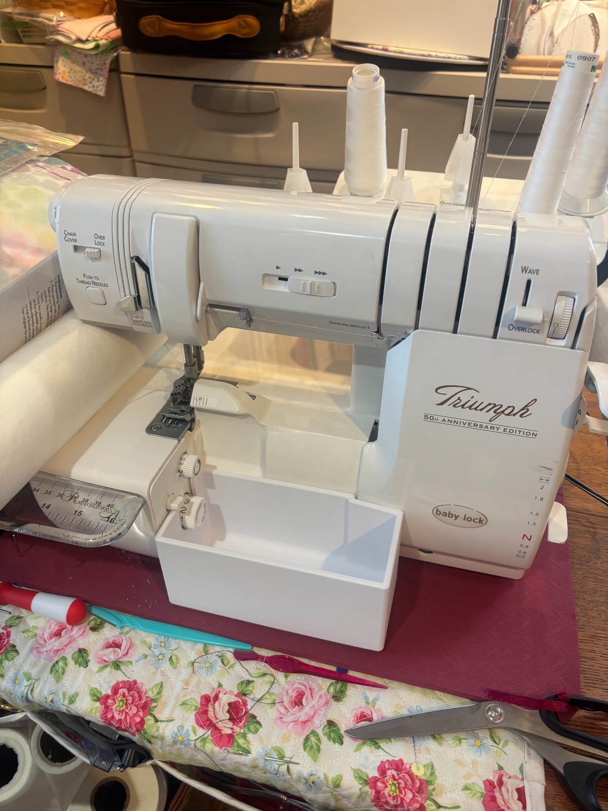 Scrap Catcher / Trim bin for Baby Lock Ovation & Triumph Serger sewing machine