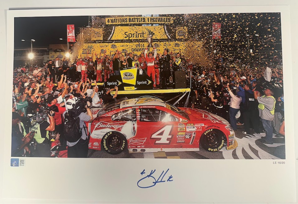 Kevin Harvick Signed 12x18 NASCAR Art Print Limited 16/20 (PA)