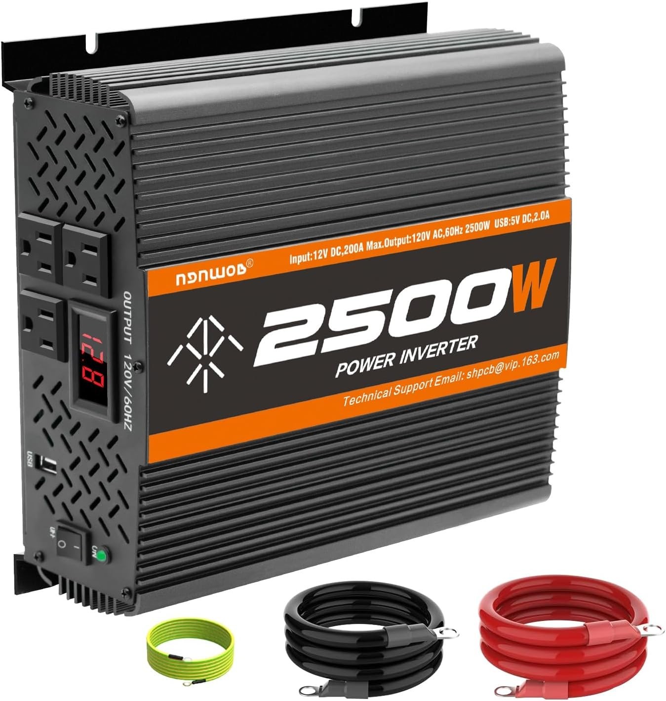2500W Inverter 12V DC to 120V AC Converter for Home RV Truck Off-Grid Solar