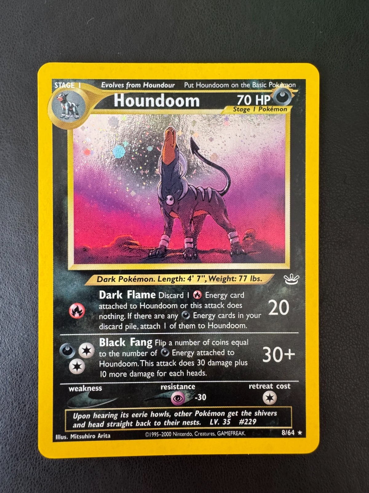 Houndoom 08/64 Neo Revelation Holo Vintage Pokemon Card 2001 WOTC - Near Mint NM