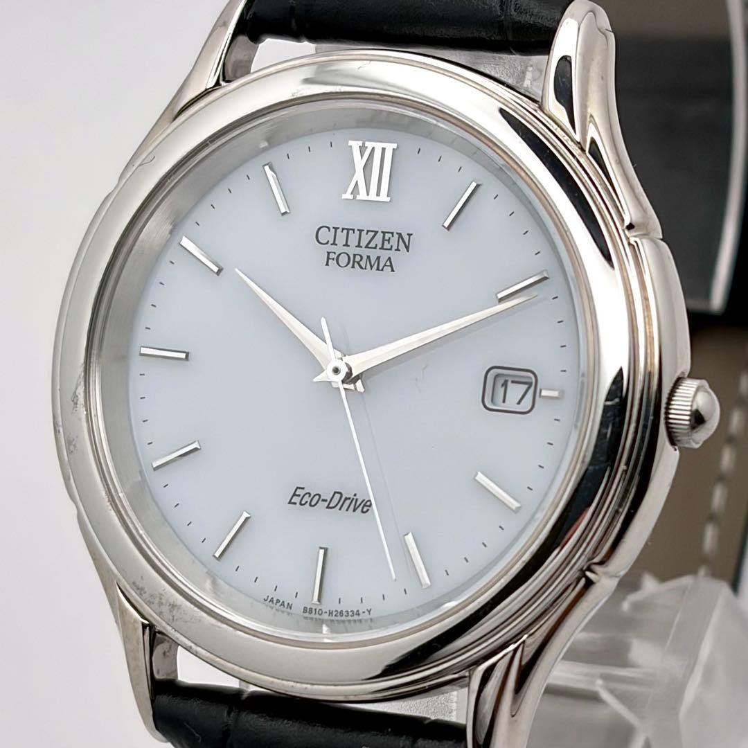 Citizen Forma Eco Drive Mens Solar Watch White Dial Date 35 mm