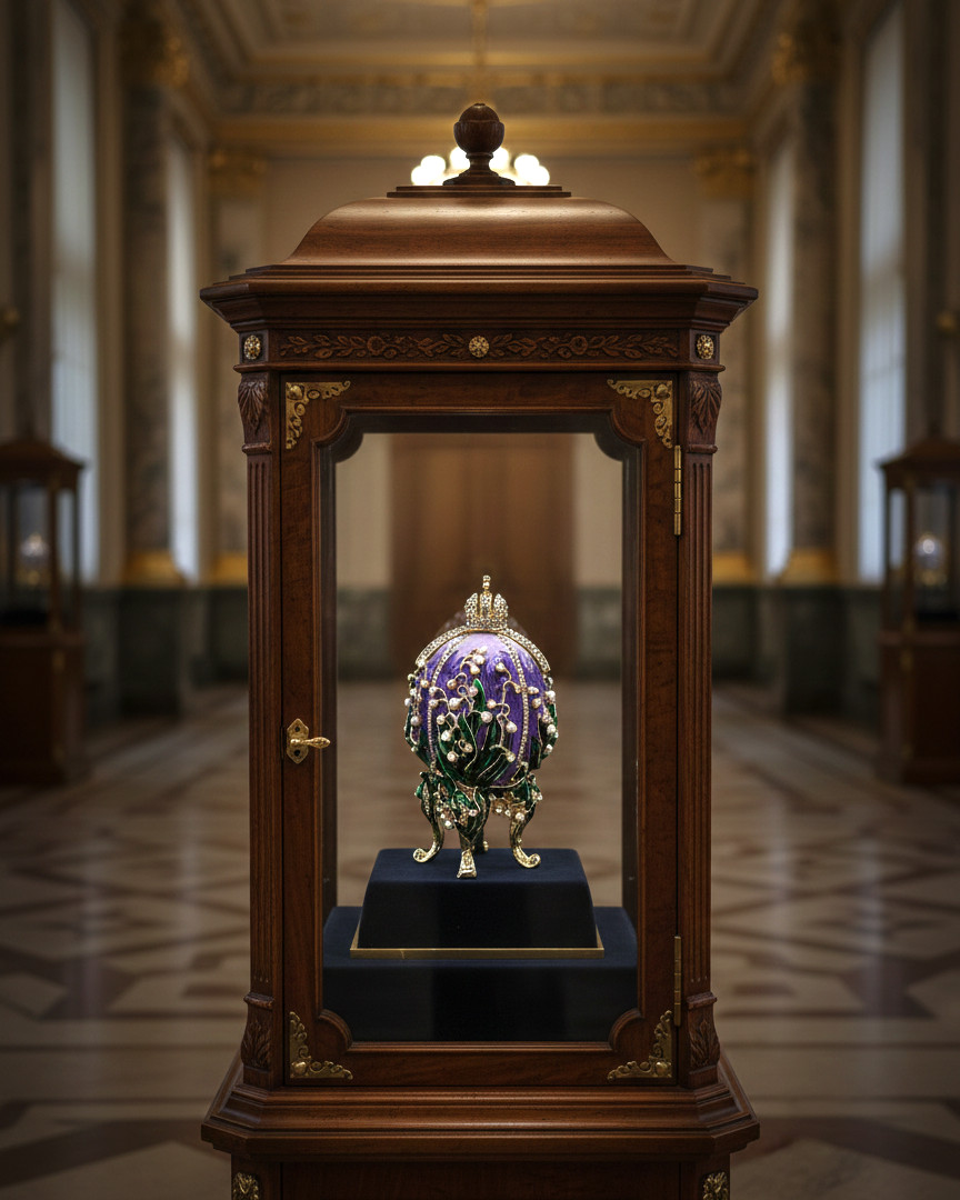Amethyst Faberge Egg Pure Gold decor  Handmade Fabergé egg & Bracelet SET