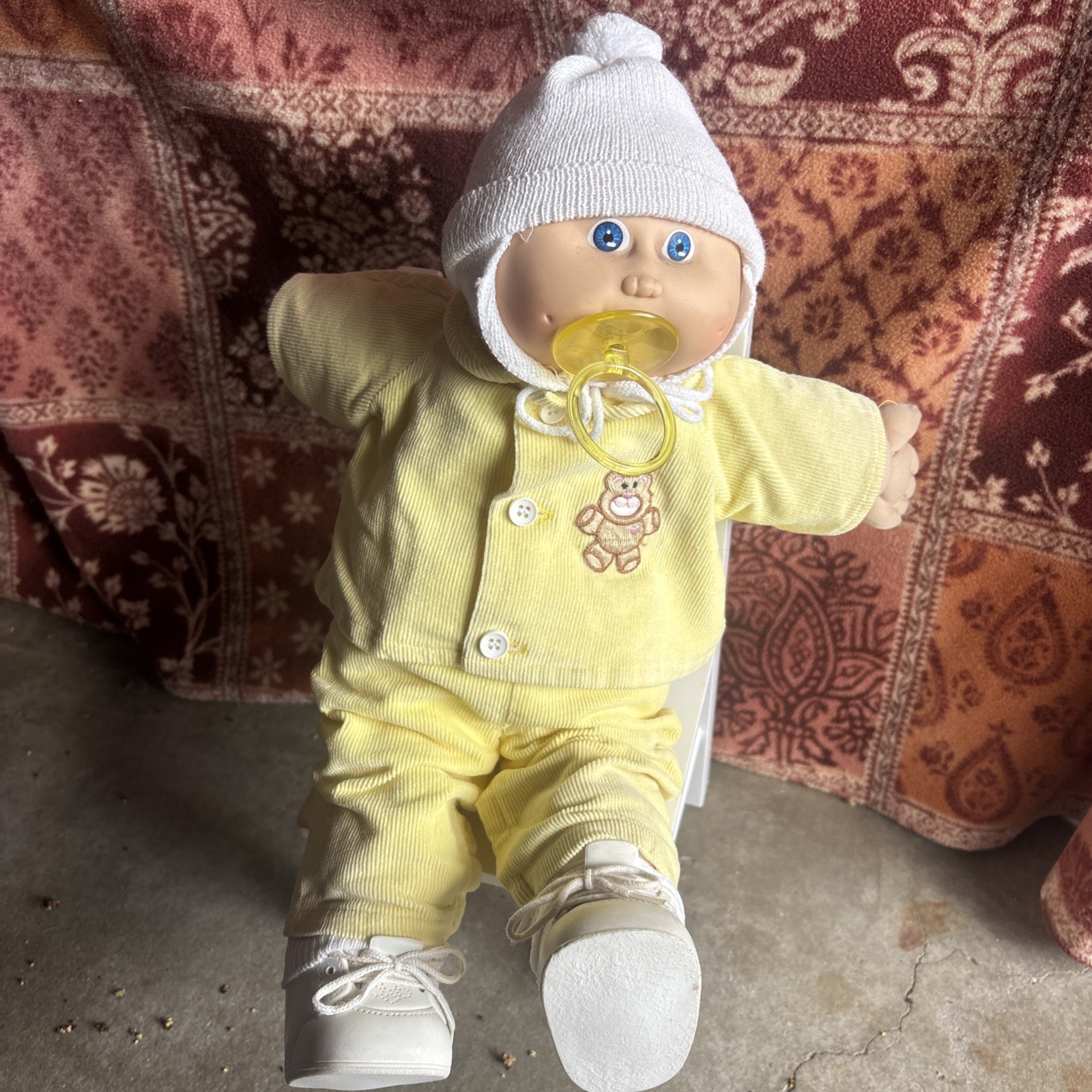 Vintage 1978 1982 Cabbage Patch Preemie Doll Boy Original Outfit Pacifier 