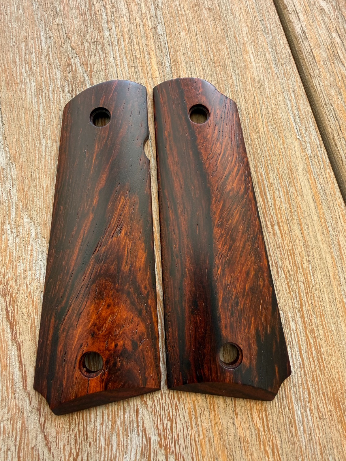 1911 Exotic Cocobolo Wood Grips Government Full Size Colt - Smooth