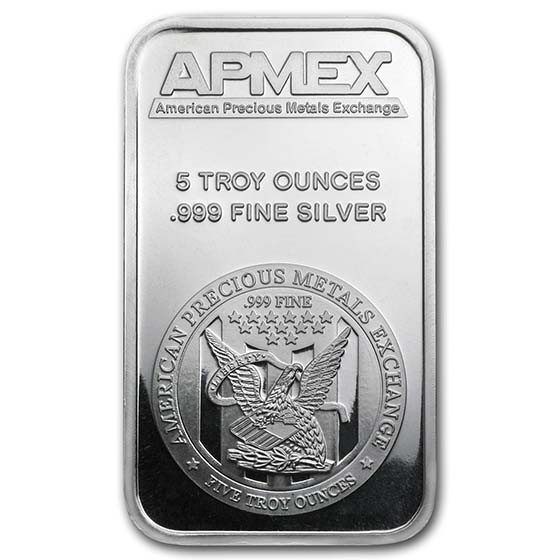 5 oz Silver Bar APMEX .999 Fine
