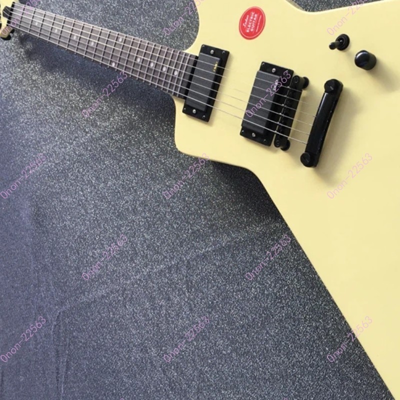 Solid Body Electric Guitar Stainless Rounded Fret Edge Cream Fast Shipping