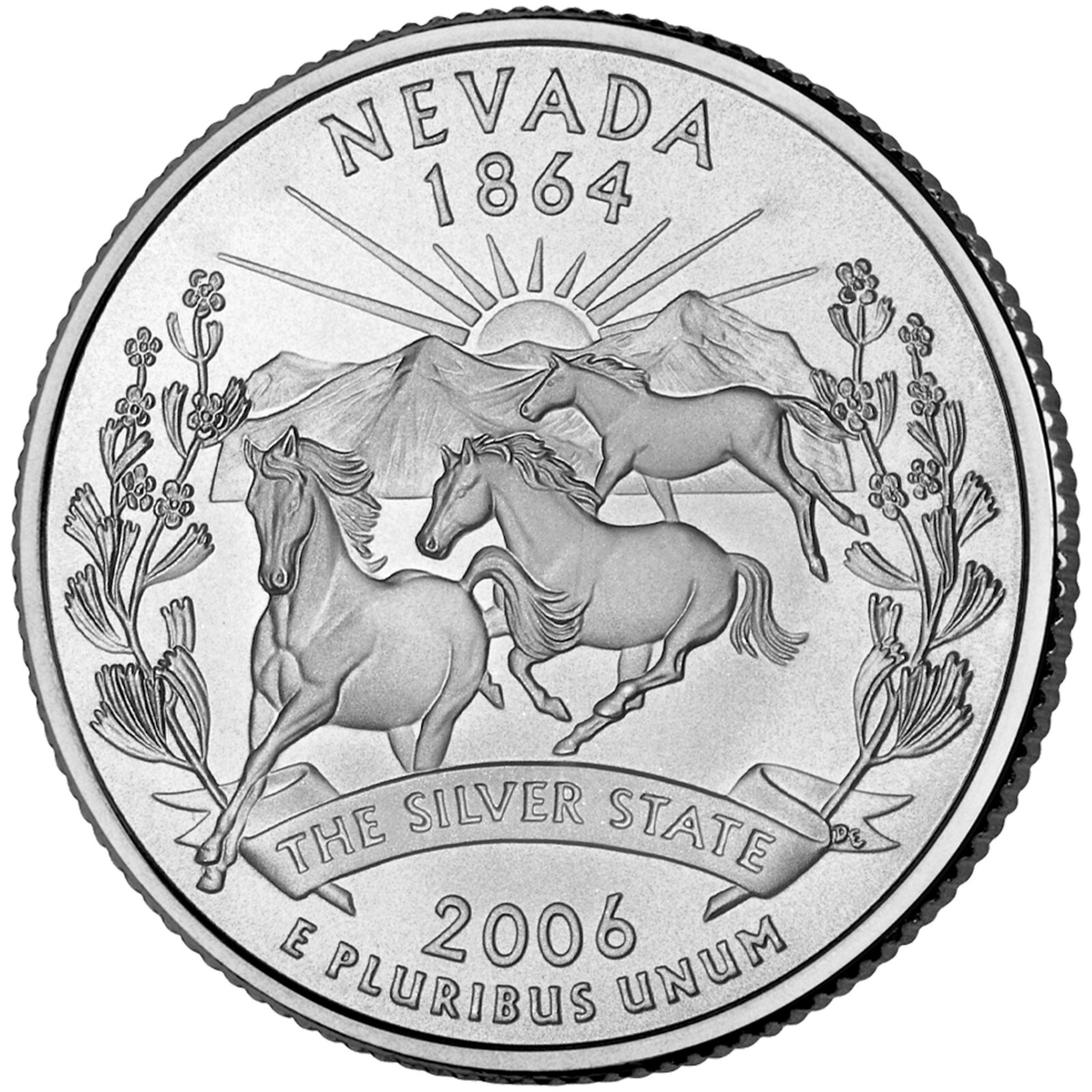 2006 P Nevada State Quarter. Uncirculated from US Mint roll. 2006 P Nevada State Quarter. Uncirculated from US Mint roll.