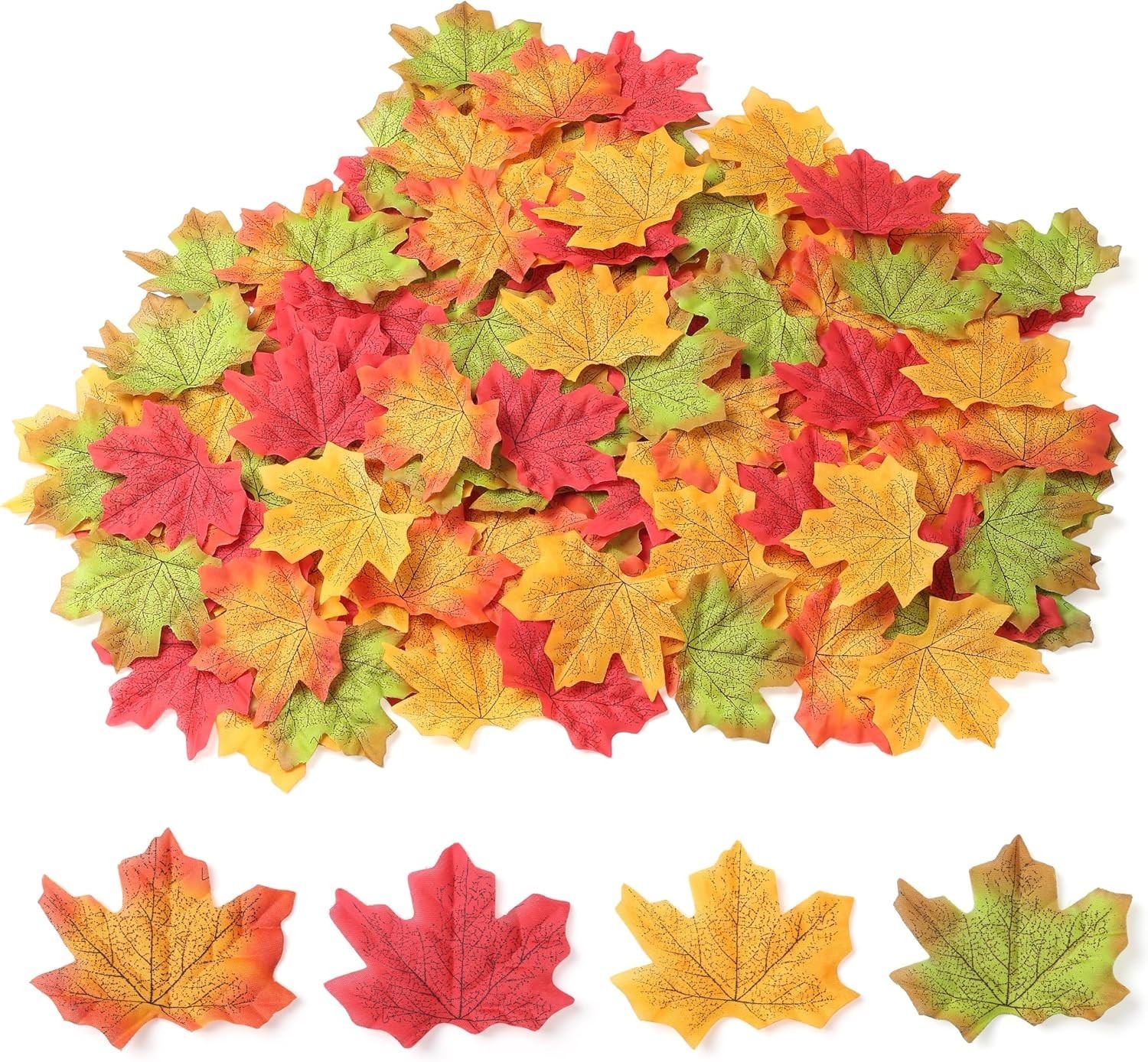 1000Pcs Artificial Fall Maple Leaves Thanksgiving Autumn Decor Home Wedding