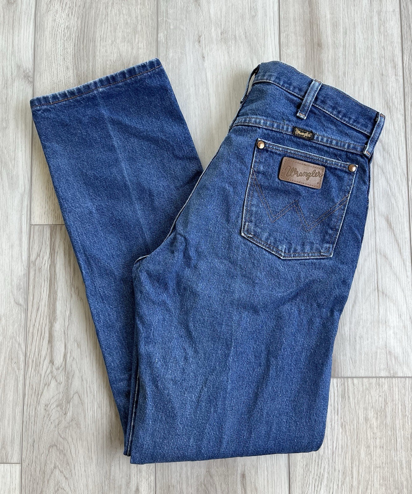 Vintage 1980s Wrangler 13MWZ Cowboy Cut Blue Jeans 34x32 Made in USA   *NOTE*