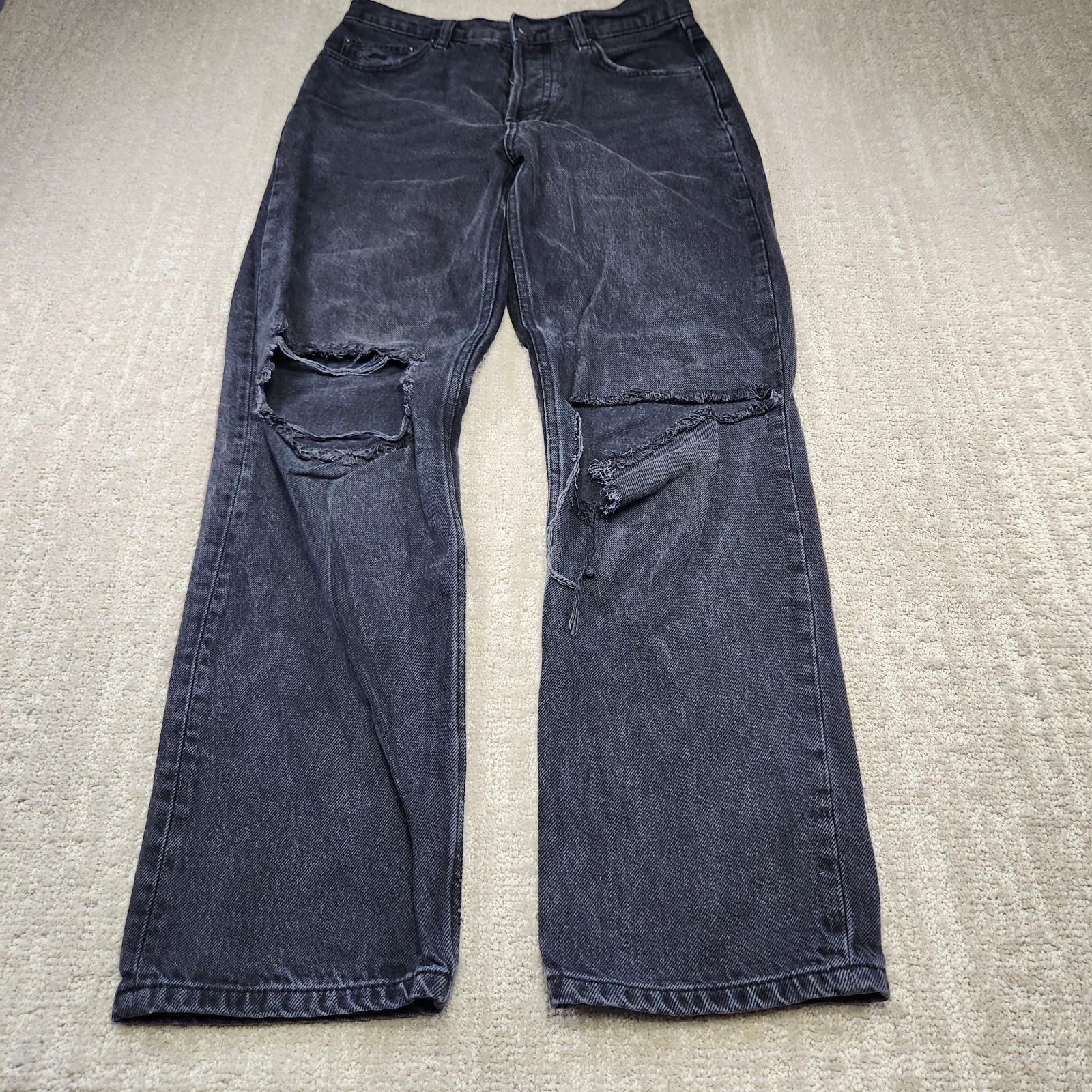 Reformation Jeans Women 28 Cynthia High Rise Straight Black Distressed Preppy Reformation Jeans Women 28 Cynthia High Rise Straight Black Distressed Preppy
