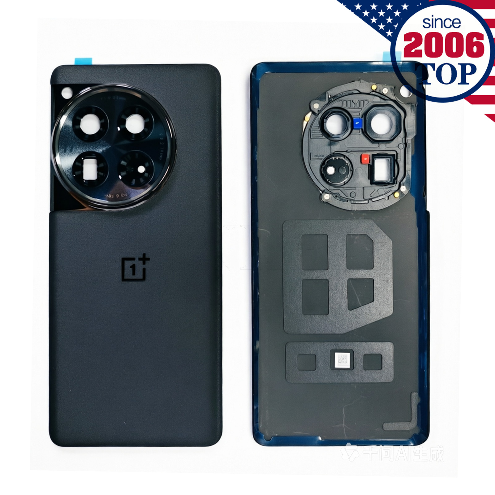 Original Rear Glass Battery Cover With Camera Lens Bezel For Oneplus 12