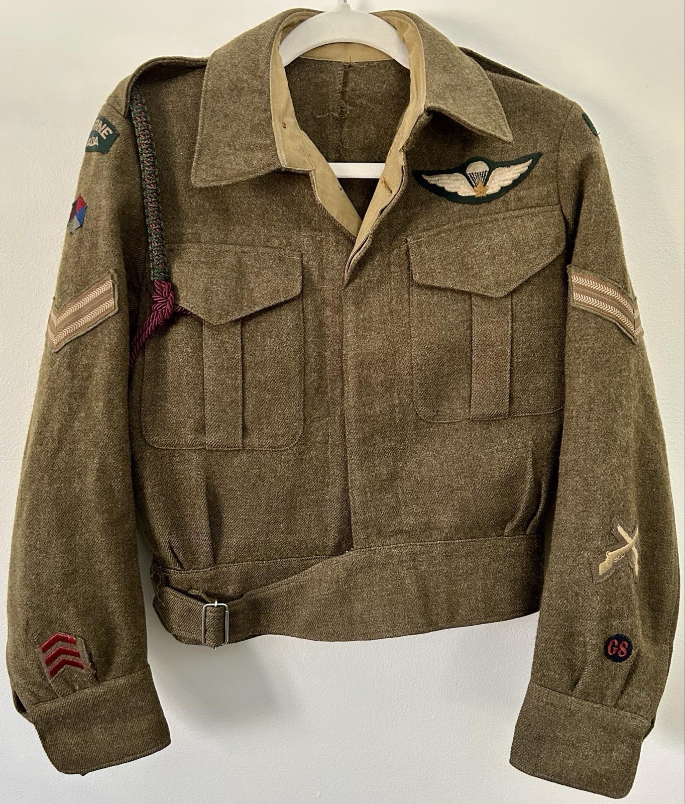 Original 1 Can Para Ww2 Canadian Airborne Battle Dress Jacket. A35 Instructor Original 1 Can Para Ww2 Canadian Airborne Battle Dress Jacket. A35 Instructor