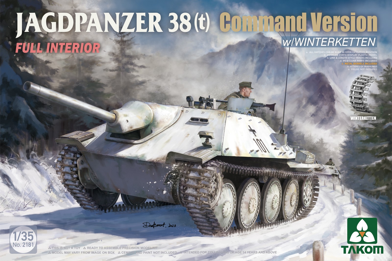 TAKOM-2181 Takom 1/35 Jagdpanzer 38(t) Command Version w/Winterketten