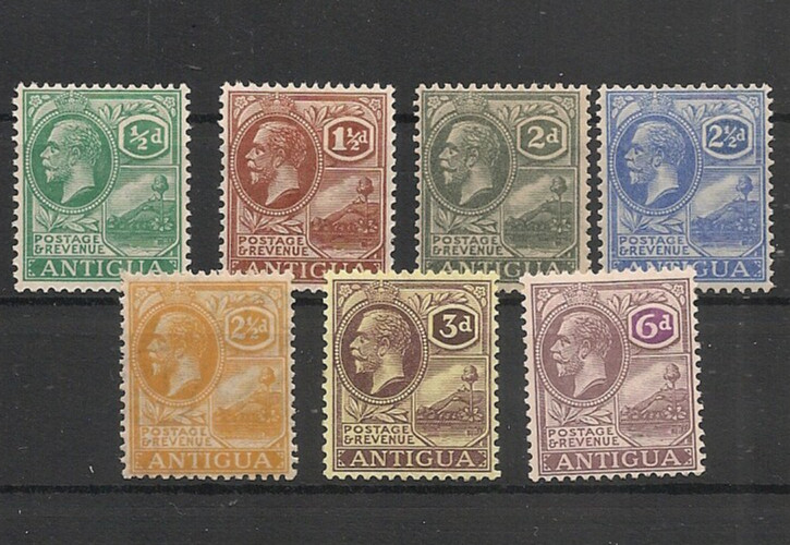 Antigua 1923/29 KGV Selection to 6d Fine Mint Hinged Antigua 1923/29 KGV Selection to 6d Fine Mint Hinged