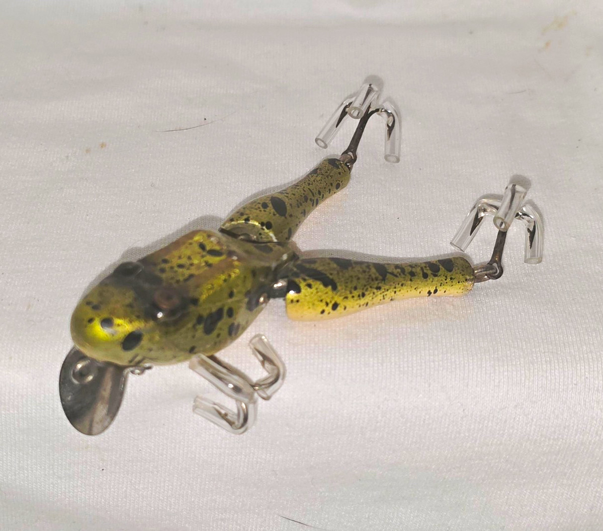 Nice Clean Paw Paw Small Frog Green Splatter Minnow Lure Bait Nice Clean Paw Paw Small Frog Green Splatter Minnow Lure Bait